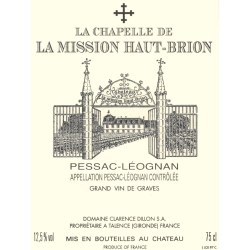 La Chapelle de la Mission Haut Brion 20 修道院副牌 75CL